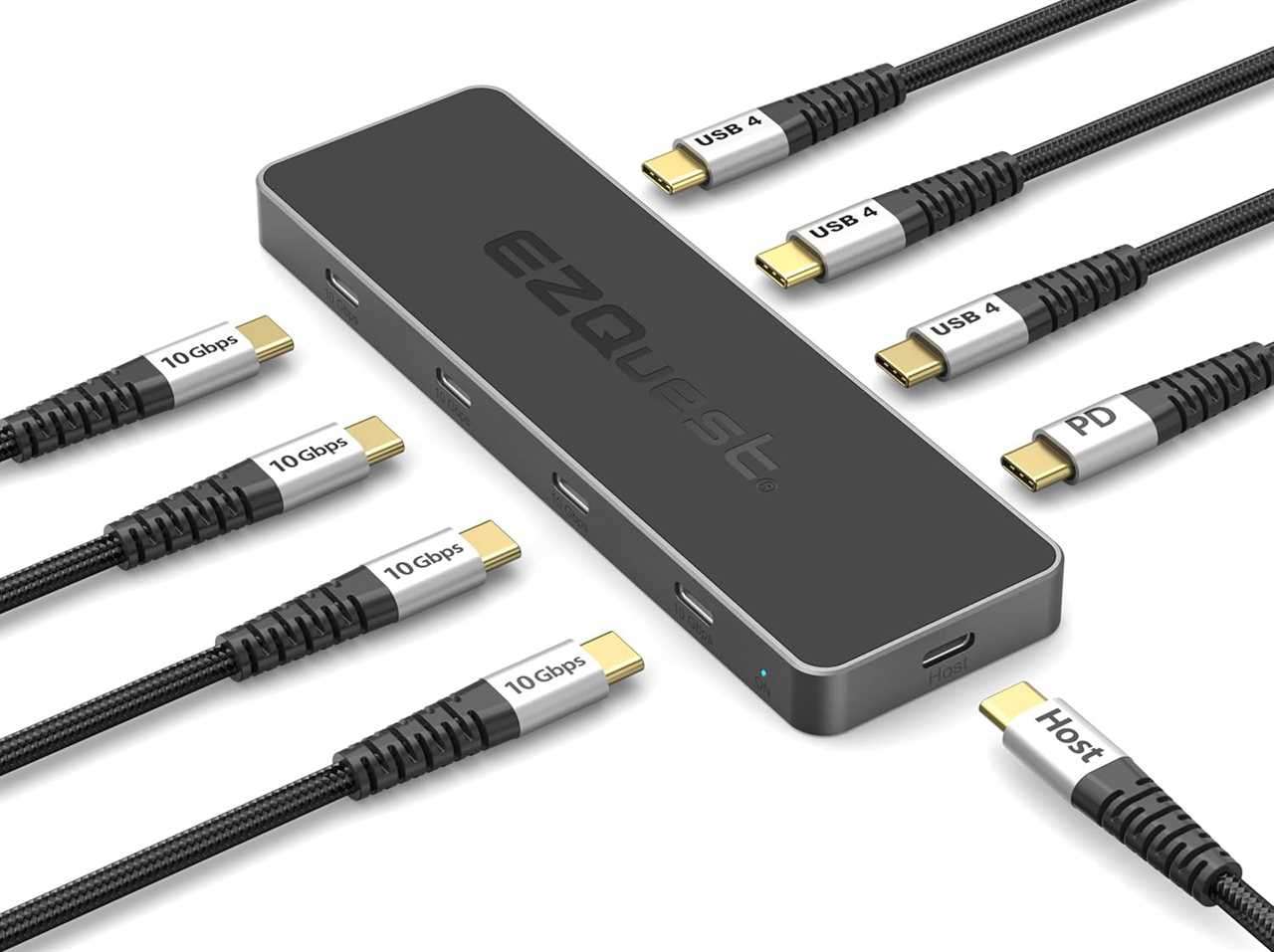 EZQuest USB 4 Dual Display 8-in-1 Hub (Pro Series) - Best native USB-C hub for dual Mac screens