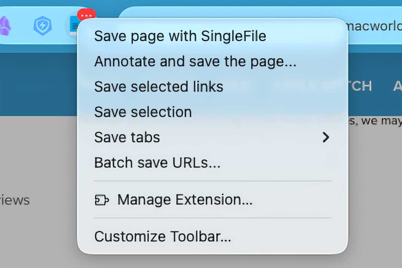 SingleFile Safari
