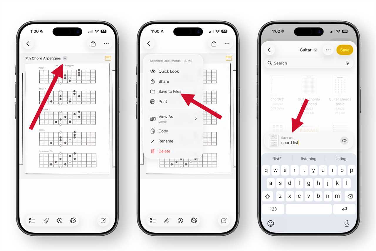 Save Scanned document as PDF iPhone