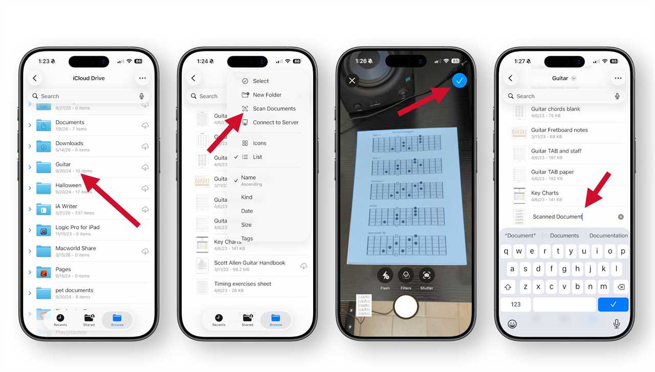 iPhone scan documents instructions Files