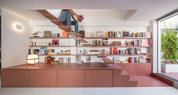 Located in the center of Madrid near Plaza España, Gon Architects transformed this dark, cluttered apartment into a sunny, carefully colorful home. The reimagined space is 860 square feet with 2 bedrooms and 2 bathrooms.