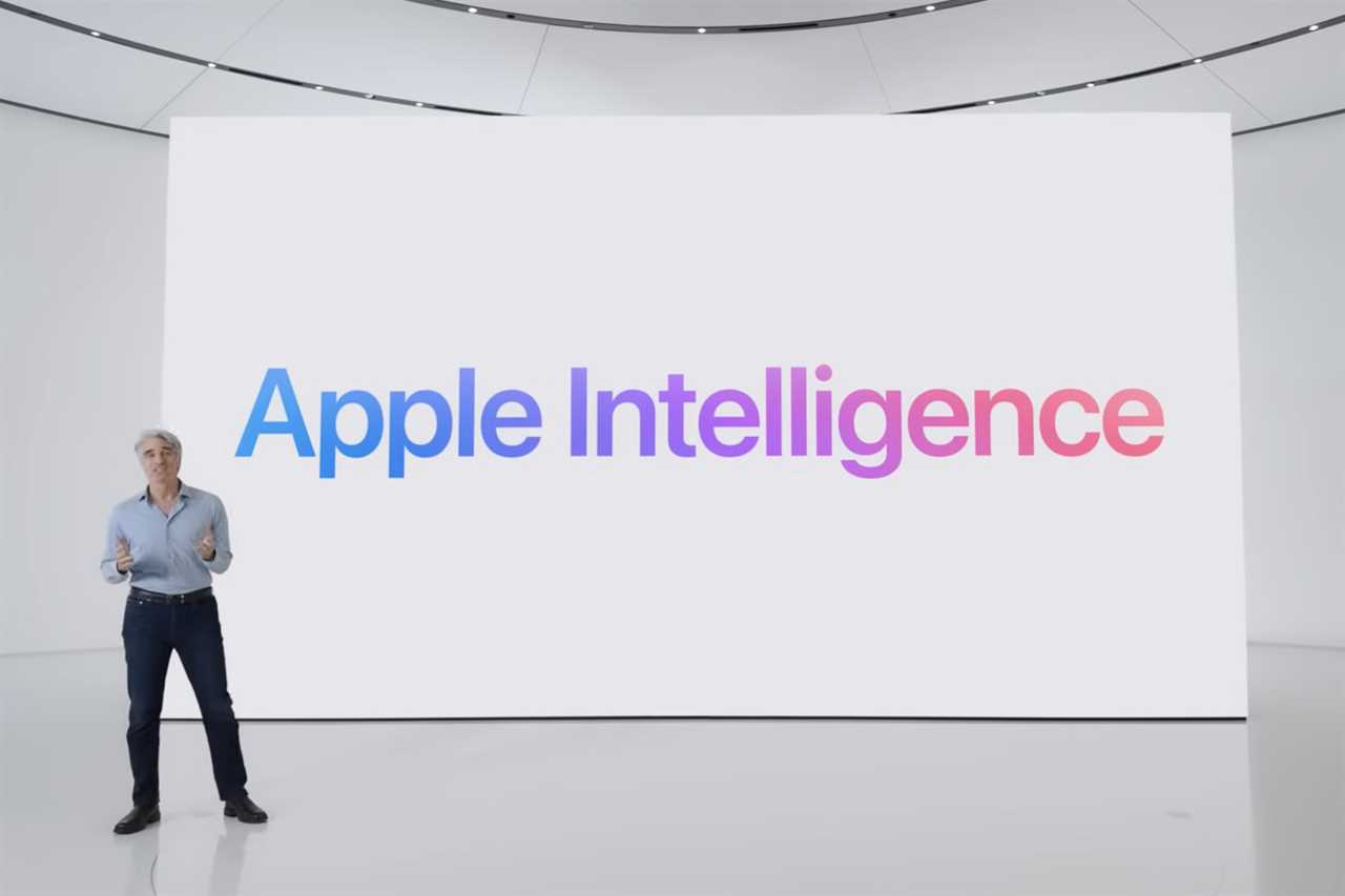Craig Federighi announcing Apple Intelligence at WWDC 2024