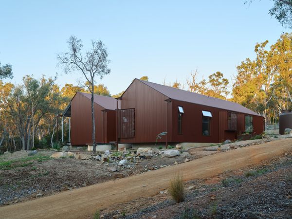Burnt-Orange Corrugated Steel Clads This Australian Saltbox House
