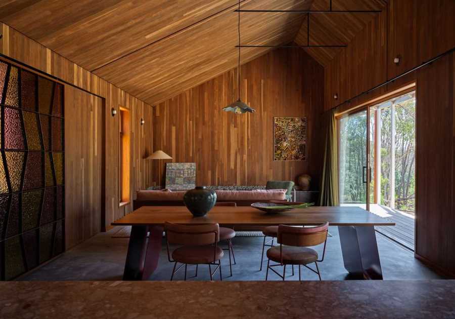 Burnt-Orange Corrugated Steel Clads This Australian Saltbox House