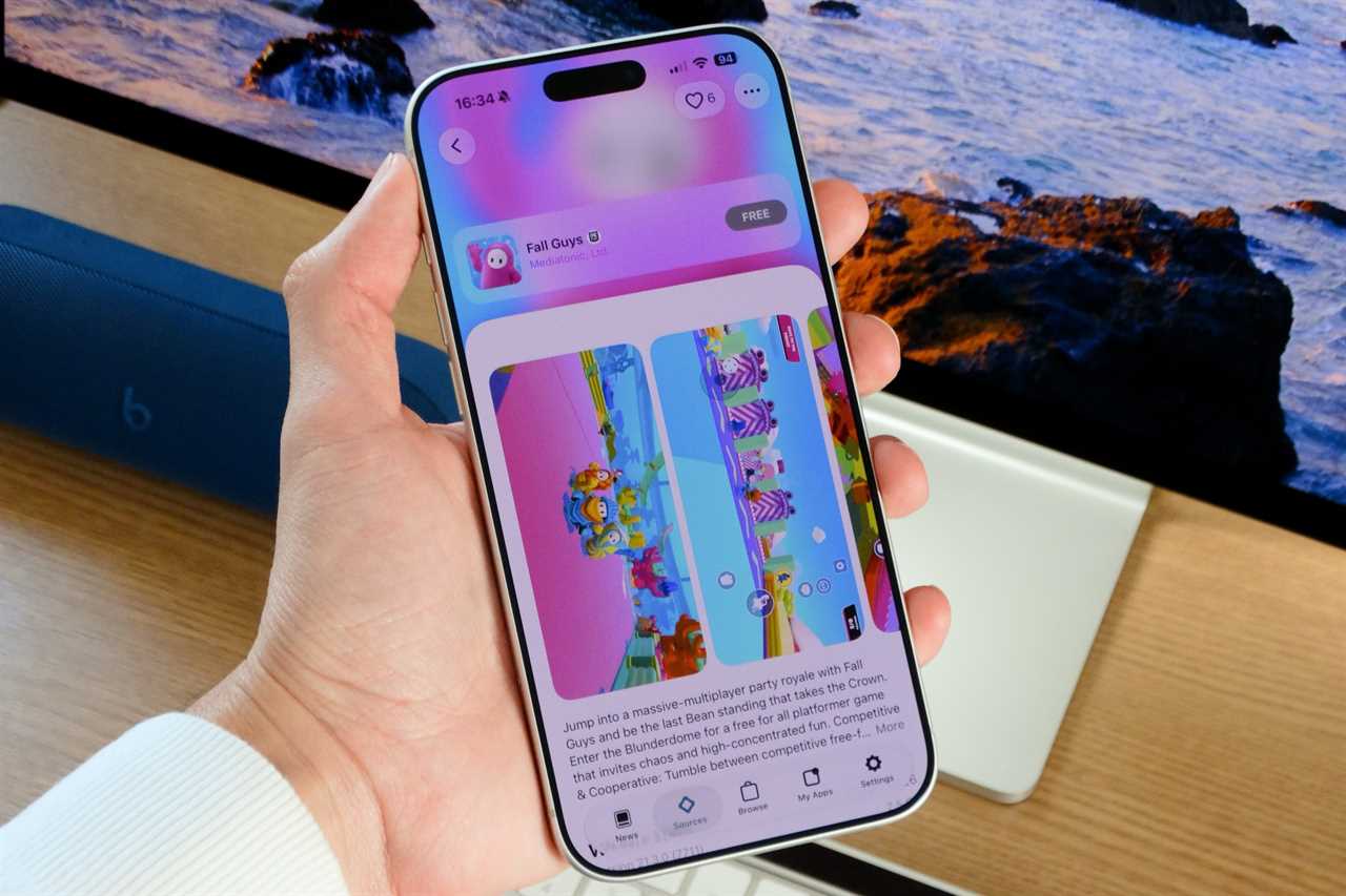 Epic Games alternative app marketplace on an iPhone 17 Pro Max