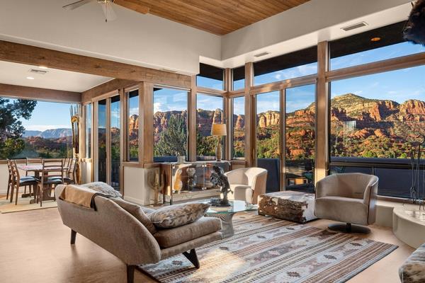 Enjoy Red Rock Views From This Glass-Encased Sedona Retreat Asking $2.1M