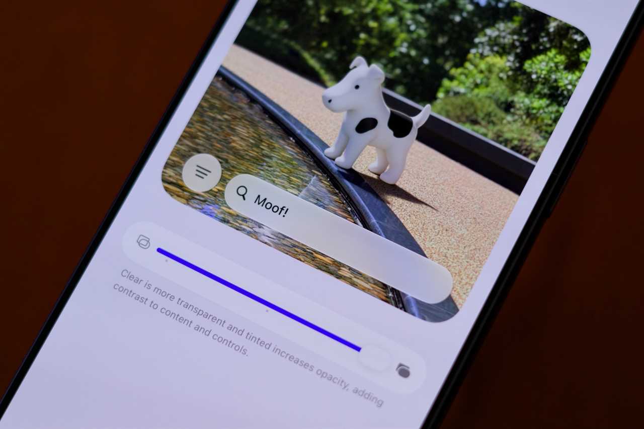 Liquid Glass settings on iOS 27