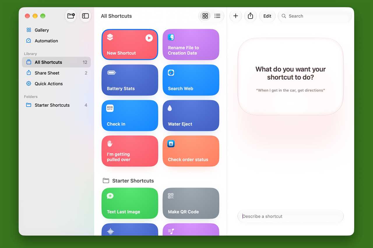 macOS 27 Shortcuts