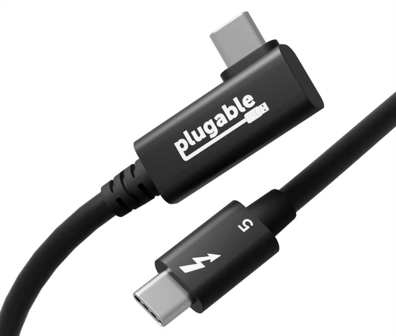 Plugable TBT5-240W80R – Best right-angled Thunderbolt 5 cable