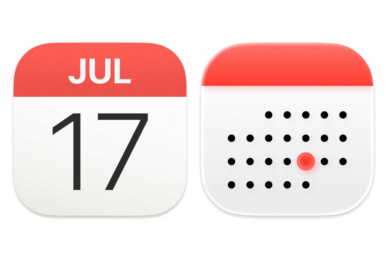 macOS 15 & macOS 26 calendar icons
