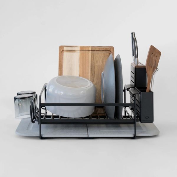 The dish rack requires slightly more upkeep than the bath mat, but I still find it to be a better solution than drying mats made from other materials.
