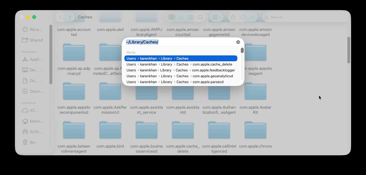 Delete Caches on a Mac