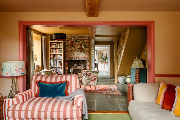 Peach, Ochre, and Neon-Green Paints Punch Up This £935K Cottage in Somerset