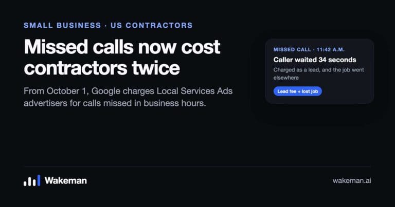 Google Will Charge for Missed Calls From October 1: Why US Contractors Are Turning to an AI Answering Service