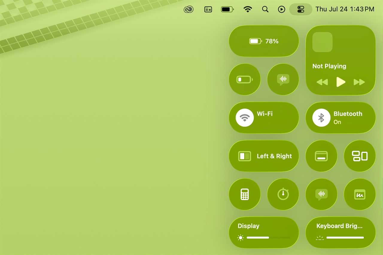 macOS Tahoe Control Center