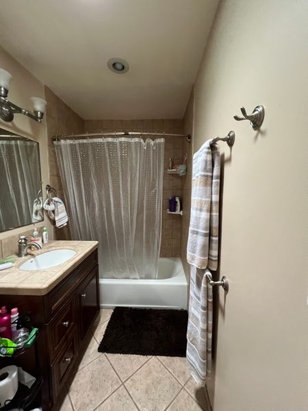 The original main level bathroom was shared by the owners' two daughters.