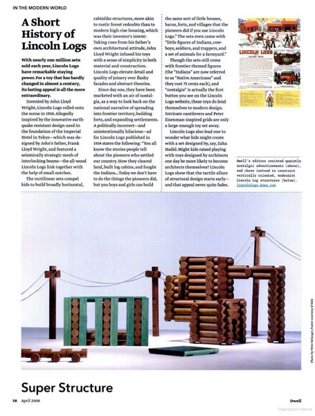 From the Archive: Wait, Frank Lloyd Wright’s Son Invented Lincoln Logs?