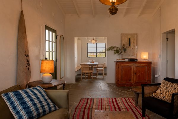 "We wanted the house to be warm, transporting, and monastic,