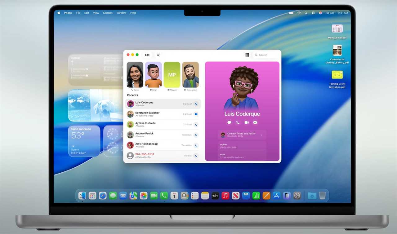 Apple macOS 26 Tahoe phone app