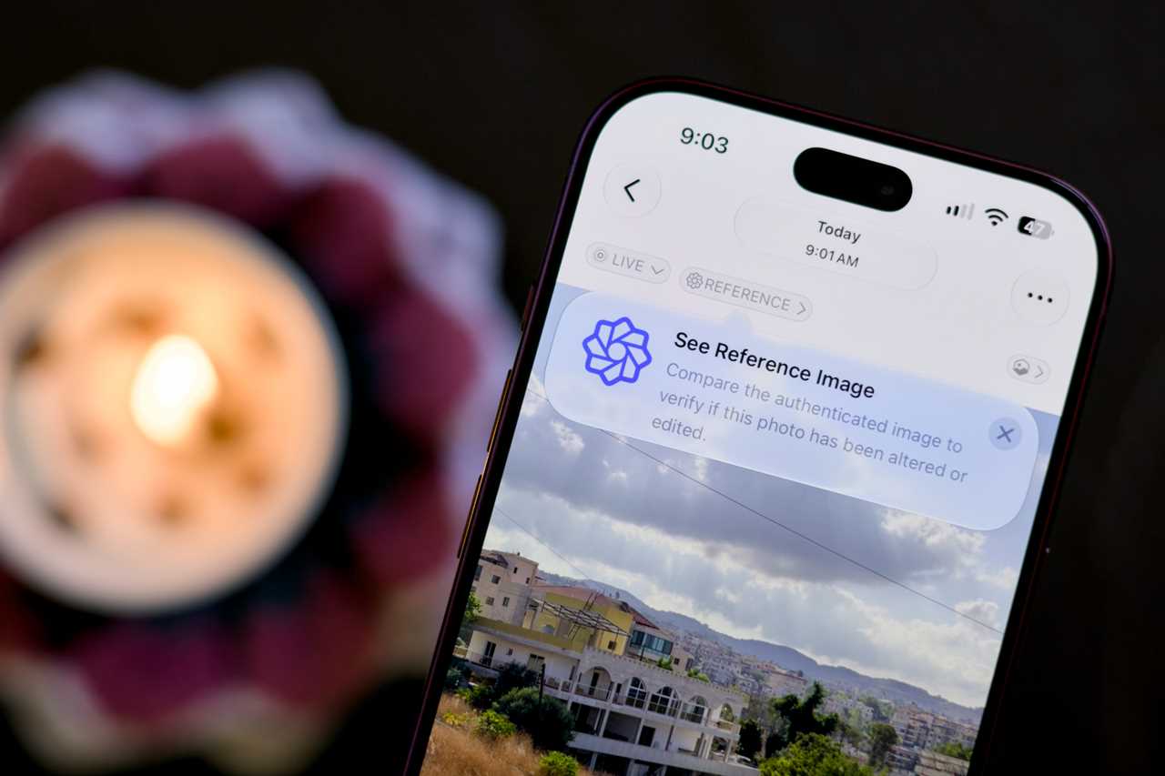 iphone 18 Pro showing a Reference Image on screen