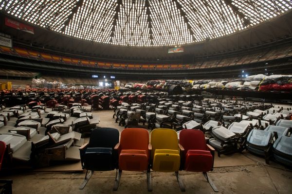 The Houston Astrodome, where the Astros played from 1965 to 1999, is sitting unused. Harris County, Texas, has plans to turn it into a housing development.