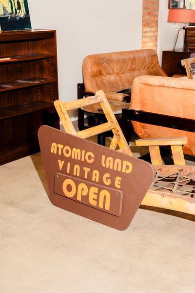 The Atomic Land Vintage—and its associated stylistic focus—may be no longer, but their cute old sign sticks around as a memento.