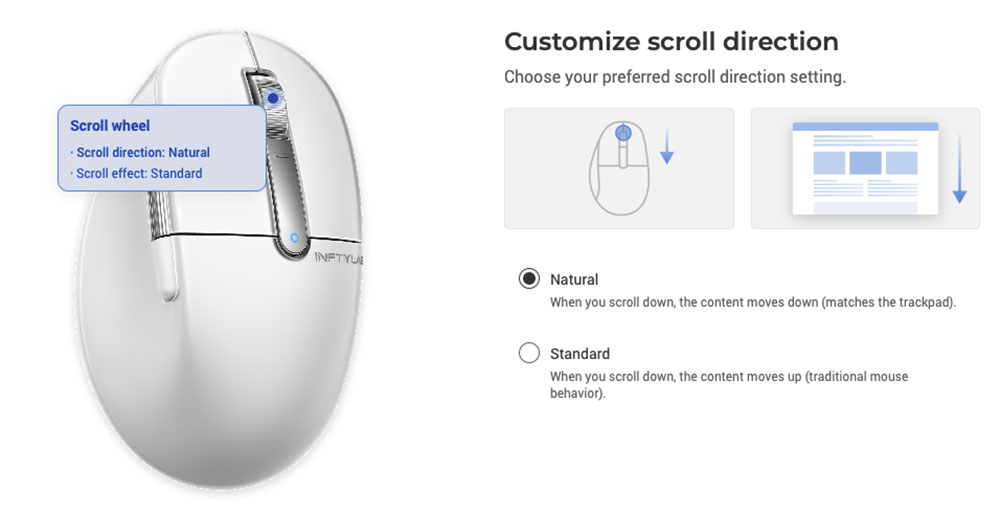 Infnty BenQ M-Mouse Glide customization Scroll Direction
